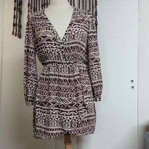 Honey Punch Lulus “That’s a Wrap  Mini Long Sleeve Wrap Dress